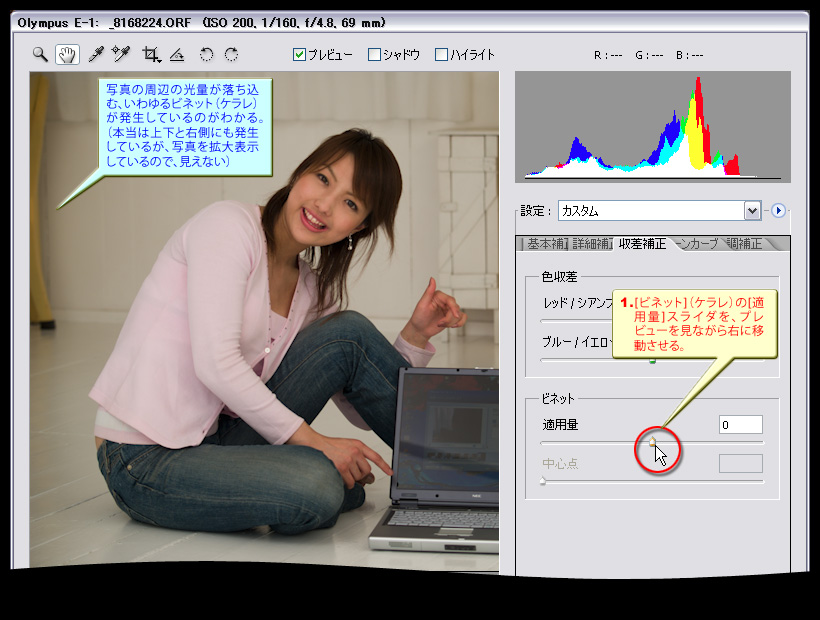 Photoshop Manual ビネット ケラレ 補正