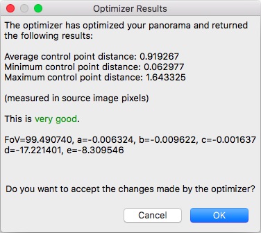Optimizer Results画面