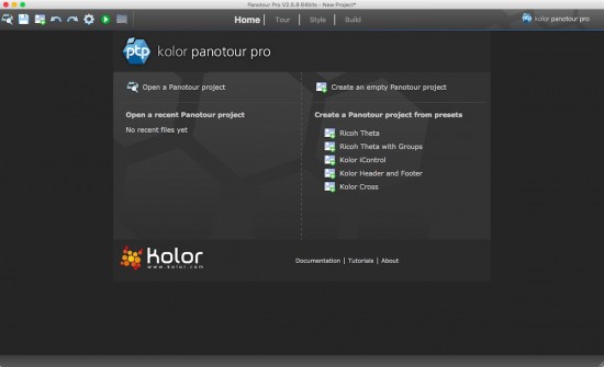 Panotour Proを起動した様子。2018年3月現在、Panotour Proの最新Verは2.5.9です。
