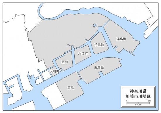 川崎臨海部の地図